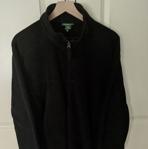 👣LL Bean Black Polartec Fleece Full Zip Jacket 2XL